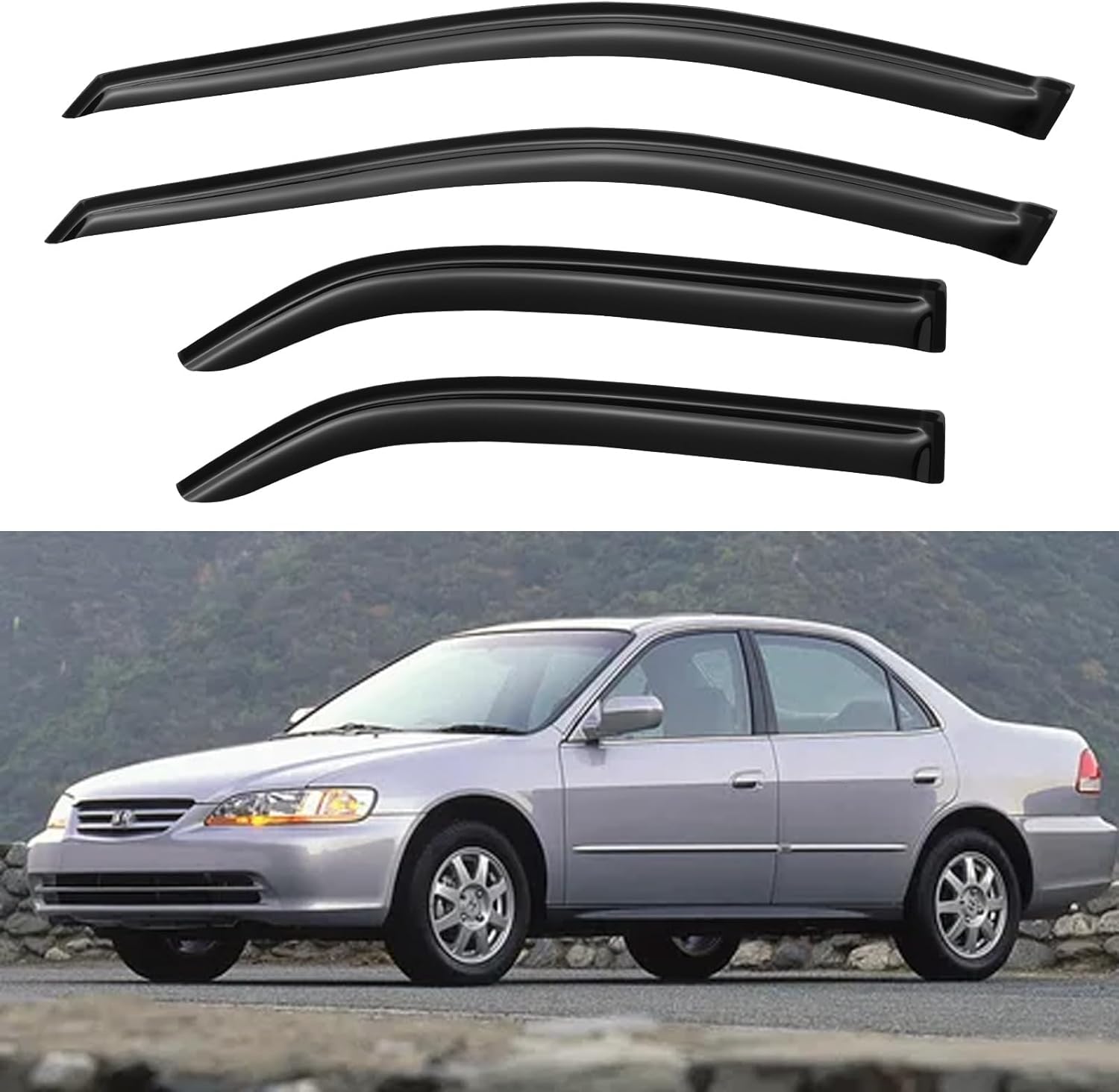 Window Visors Rain Guards for Chevy Tahoe/GMC Yukon 2000-2006, Out-Channel Window Vent Wind Deflectors Visors Shades for 2002-2006 Cadillac Escalade