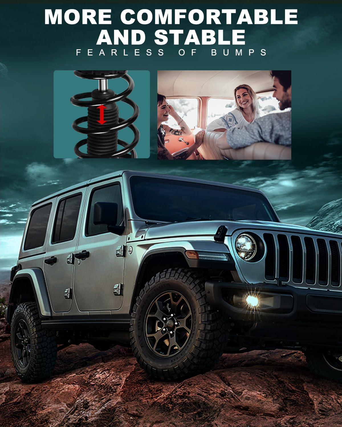 Front Pair Complete Struts Spring Assembly Shock Absorber Compatible with 2008 2009 2010 2011 2012 2013 2014 2015 for Chrysler Town Country, 08 09 10 11 12 13 14 15 for Dodge Grand Caravan