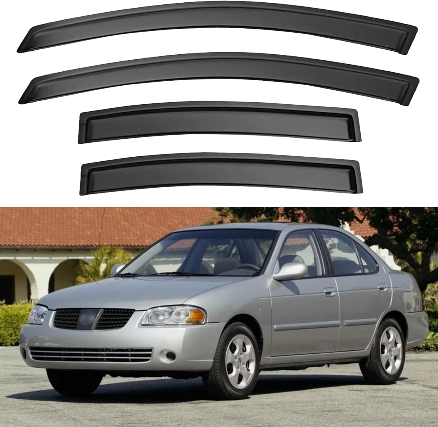 Window Visors Rain Guards for Chevy Tahoe/GMC Yukon 2000-2006, Out-Channel Window Vent Wind Deflectors Visors Shades for 2002-2006 Cadillac Escalade
