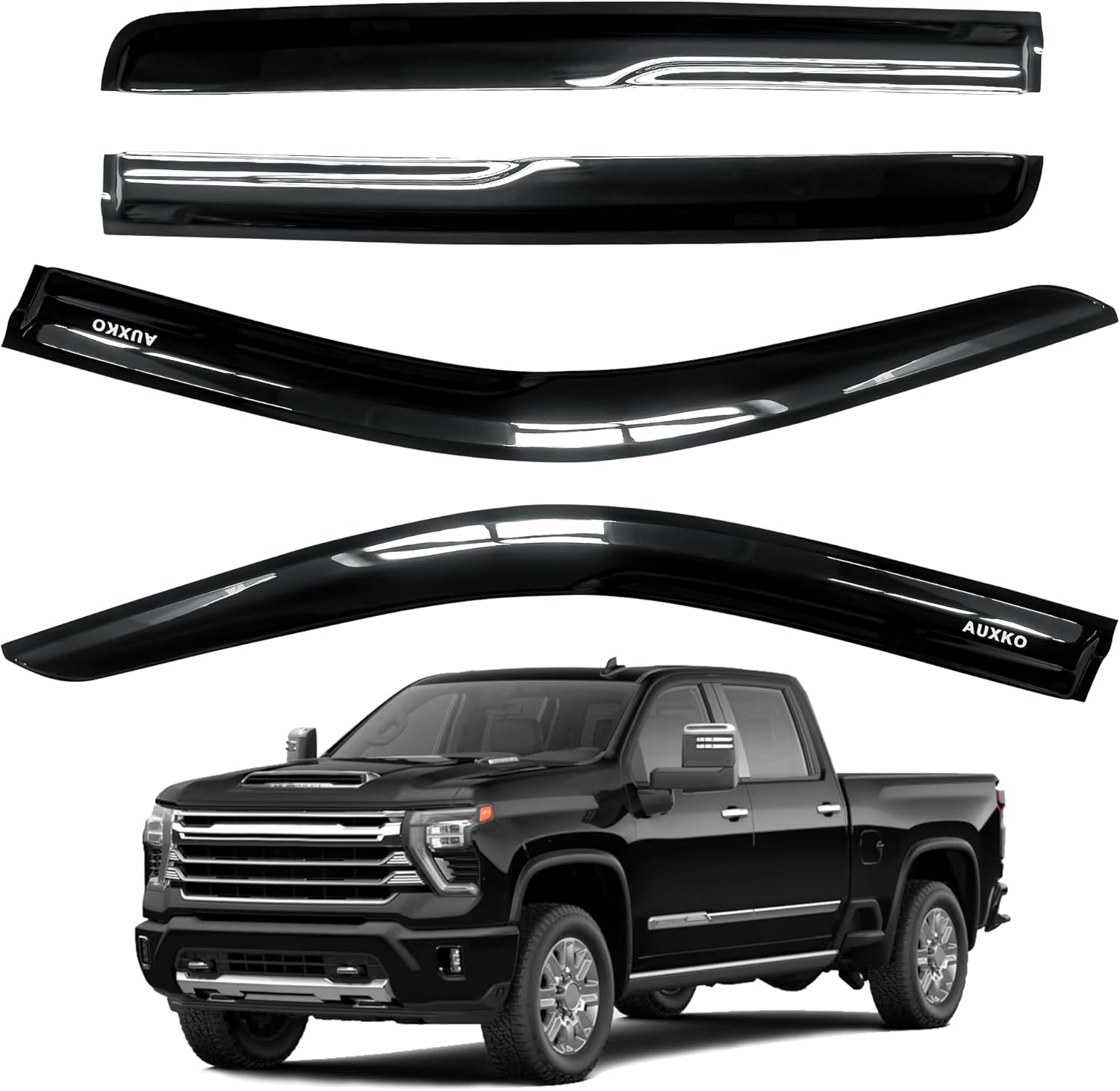 Rain Guards for 2024-2026 Toyota Tacoma Double Cab, Easy-to-Install Rain Guards for Car Window - Out-Channel Vent Visors Accessories for Truck, Side Window Wind Deflectors & Visors