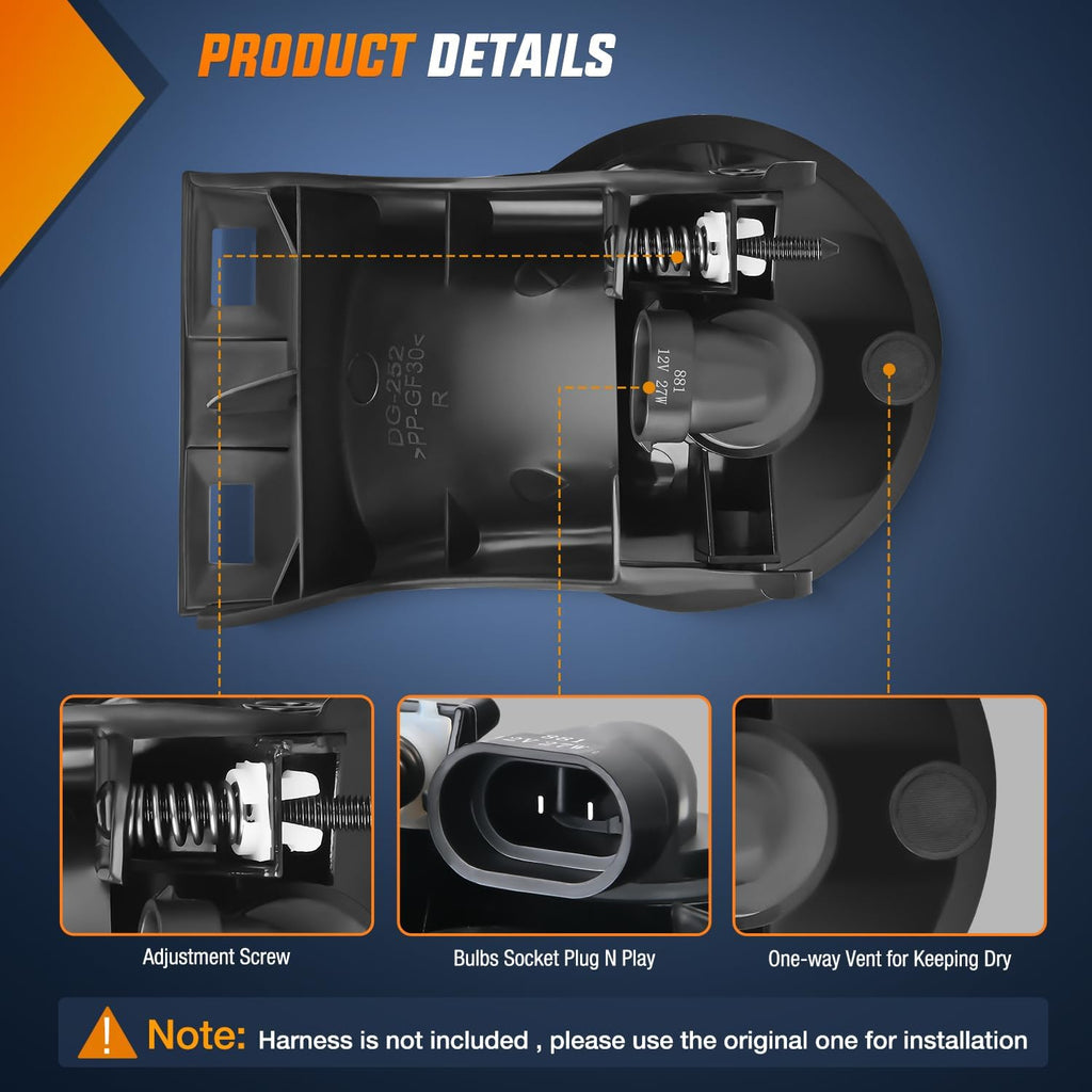 Fog Lights Assembly Compatible with 1994 1995 1996 1997 1998 1999 2000 2001 Dodge Ram 1500 2500 3500 2002 RAM 2500 3500 Pick Up Truck Clear w/881 12V Halogen Bulbs