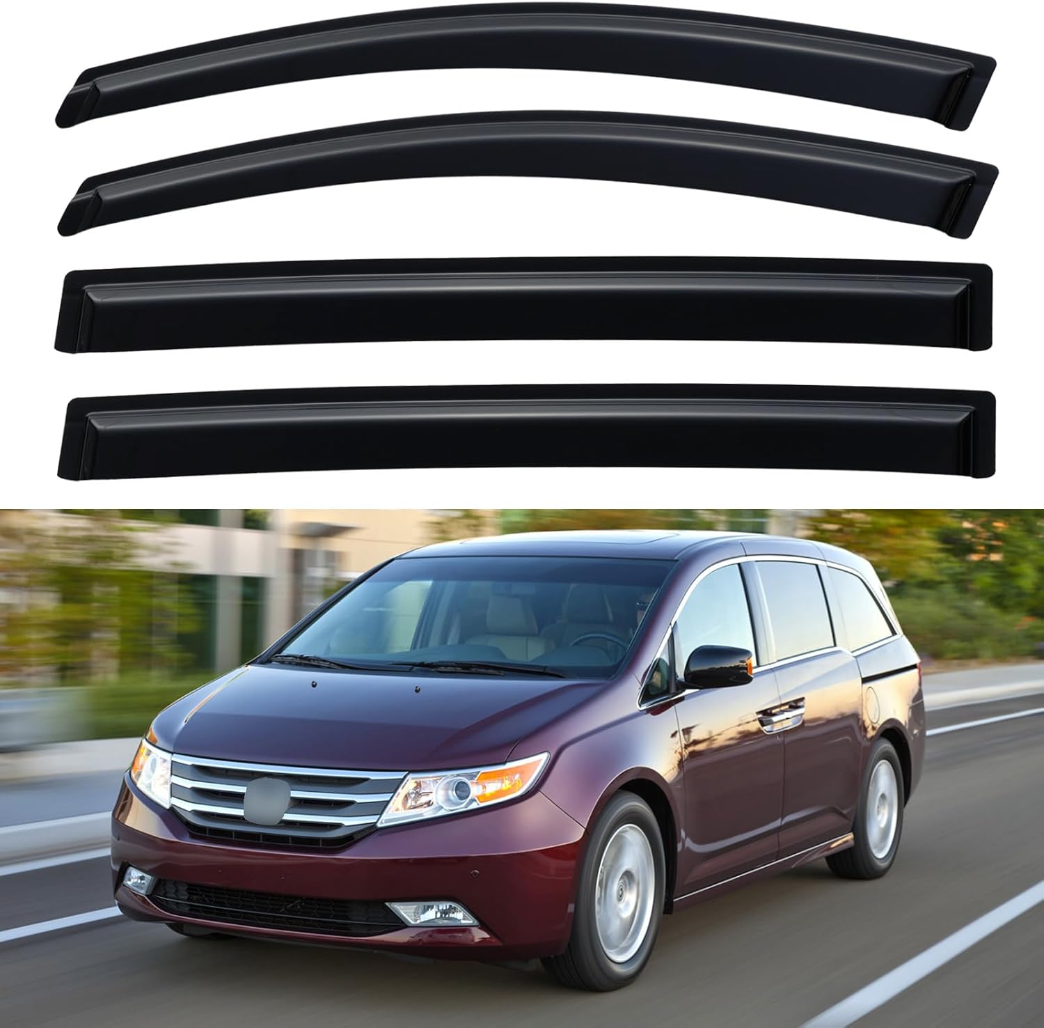 Window Visors Rain Guards for Chevy Tahoe/GMC Yukon 2000-2006, Out-Channel Window Vent Wind Deflectors Visors Shades for 2002-2006 Cadillac Escalade