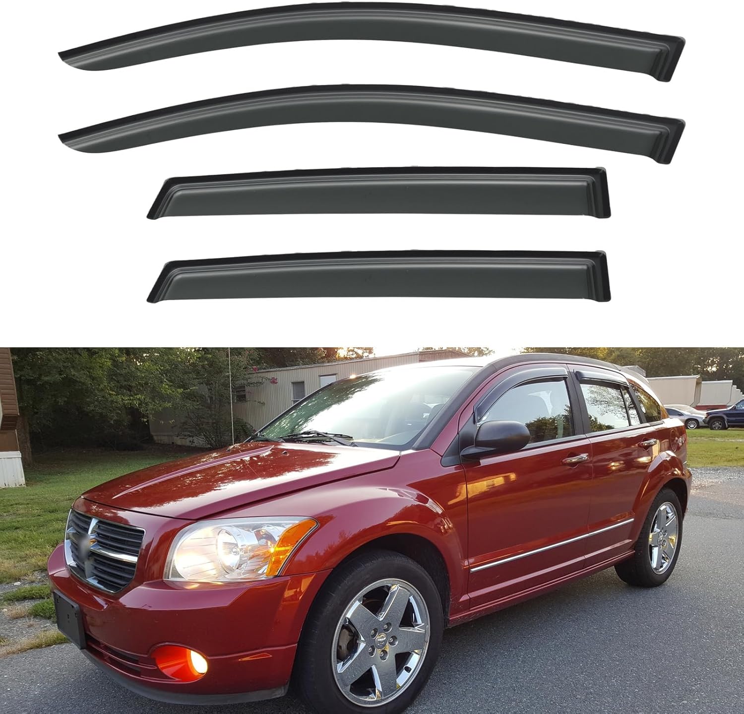 Window Visors Rain Guards for Chevy Tahoe/GMC Yukon 2000-2006, Out-Channel Window Vent Wind Deflectors Visors Shades for 2002-2006 Cadillac Escalade