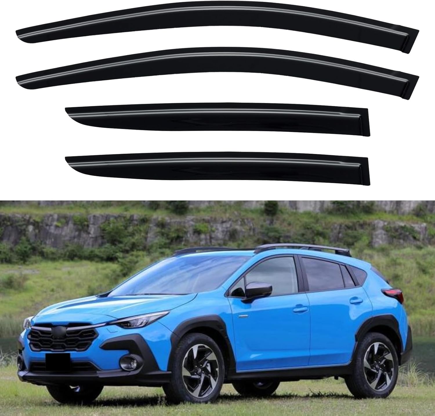 Window Visors Rain Guards for Chevy Tahoe/GMC Yukon 2000-2006, Out-Channel Window Vent Wind Deflectors Visors Shades for 2002-2006 Cadillac Escalade