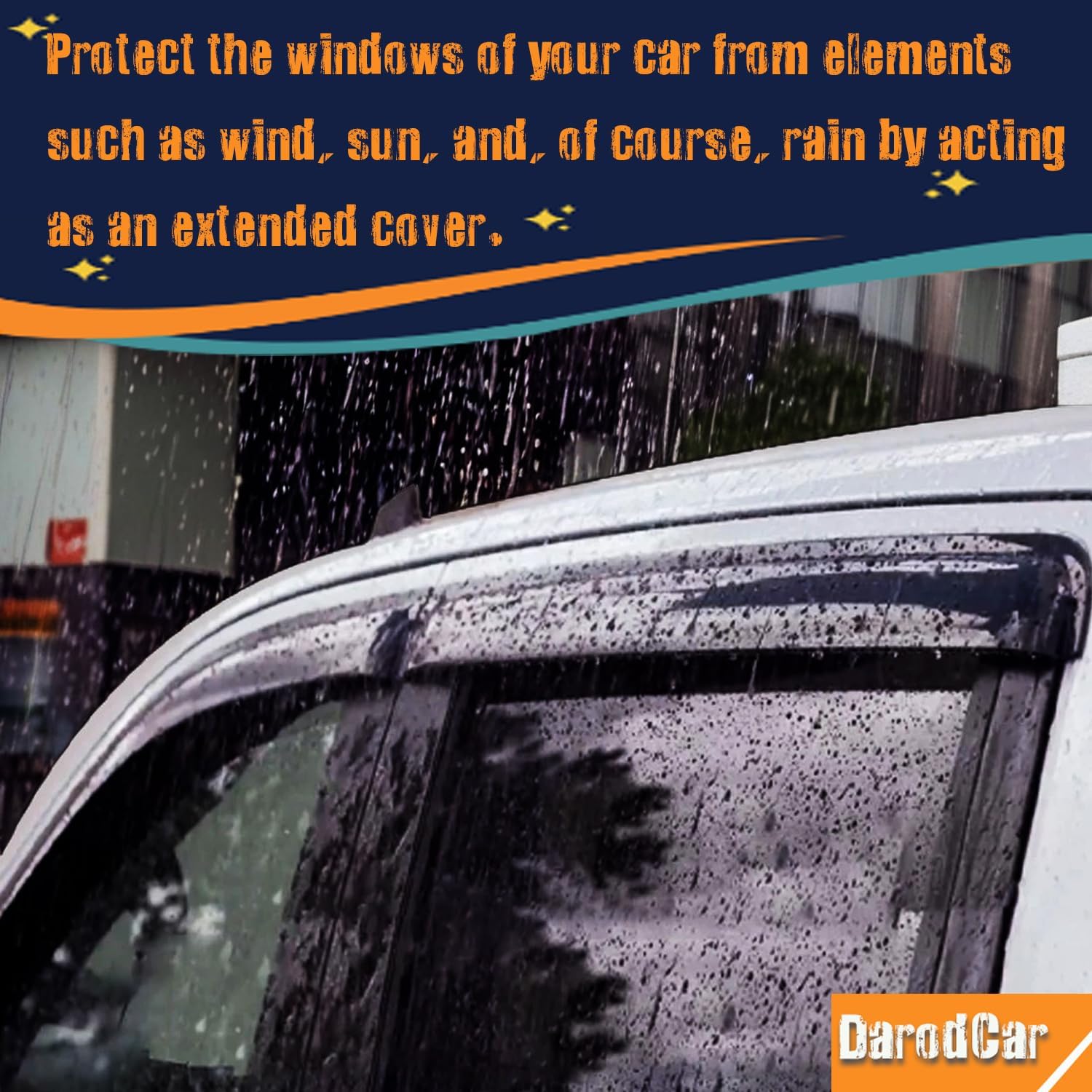 94515 Side Window Visor Rain Guards for 07-14 Chevy Silverado 1500 & GMC Sierra 1500 2500HD 3500HD Crew Cab/Avalanche/Suburban/Yukon XL Wind Deflectors Windnow Shade Vent Sun Visors 4PCS