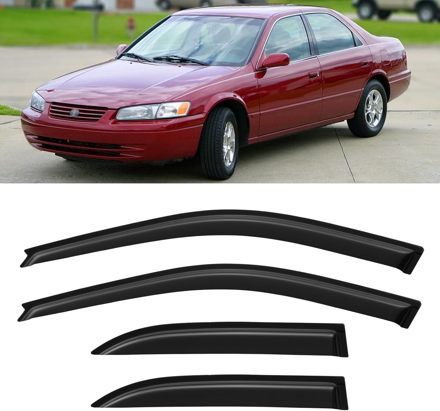 Window Visors Rain Guards for Chevy Tahoe/GMC Yukon 2000-2006, Out-Channel Window Vent Wind Deflectors Visors Shades for 2002-2006 Cadillac Escalade