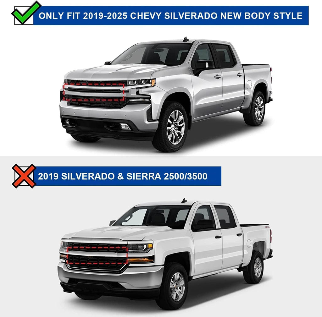 4.3 Inches Running Boards Compatible with 2019-2026 Chevy Silverado/Sierra 1500 Crew Cab & 2020-2026 Chevy Silverado/Sierra 2500HD 3500HD Crew Cab, Chevy Side Steps and Carbon Steel