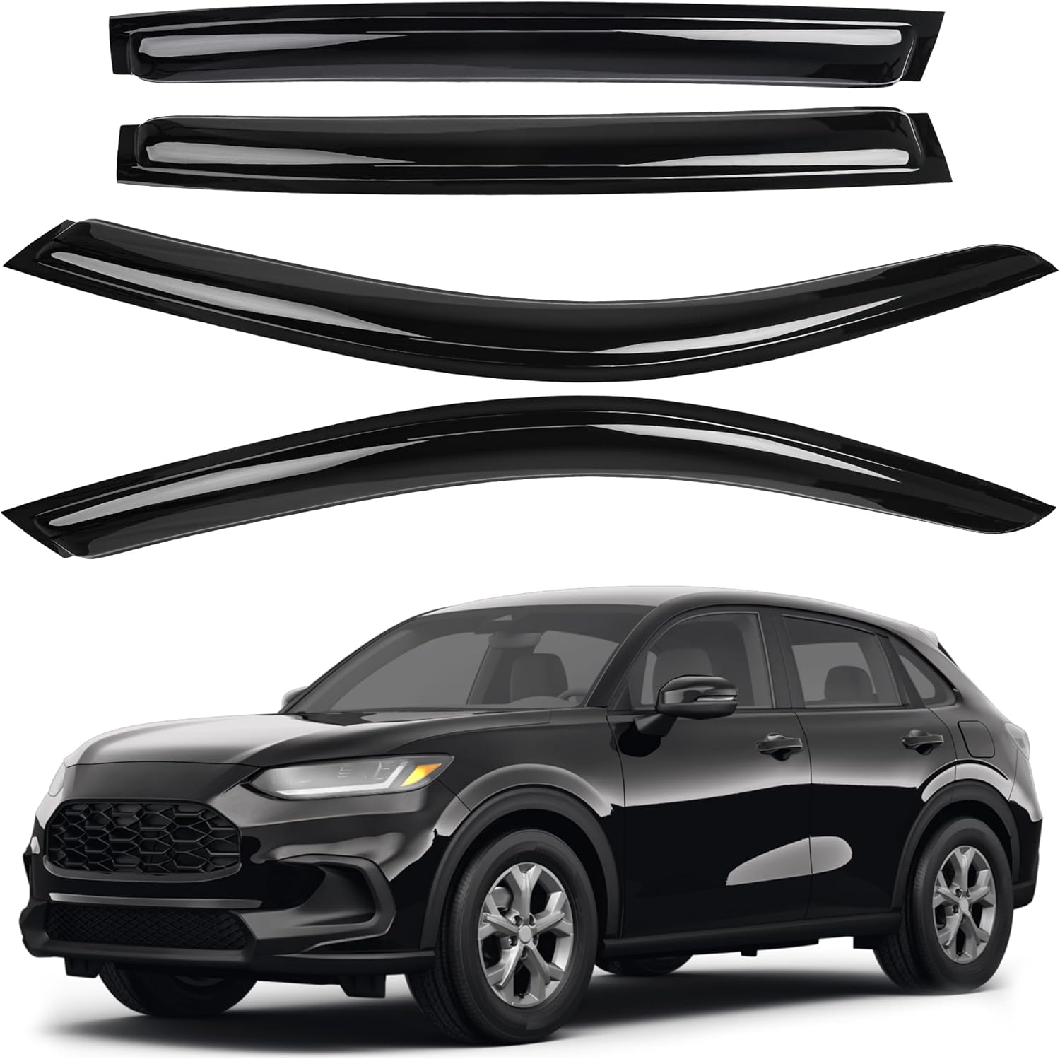 Rain Guards for 2024-2026 Toyota Tacoma Double Cab, Easy-to-Install Rain Guards for Car Window - Out-Channel Vent Visors Accessories for Truck, Side Window Wind Deflectors & Visors