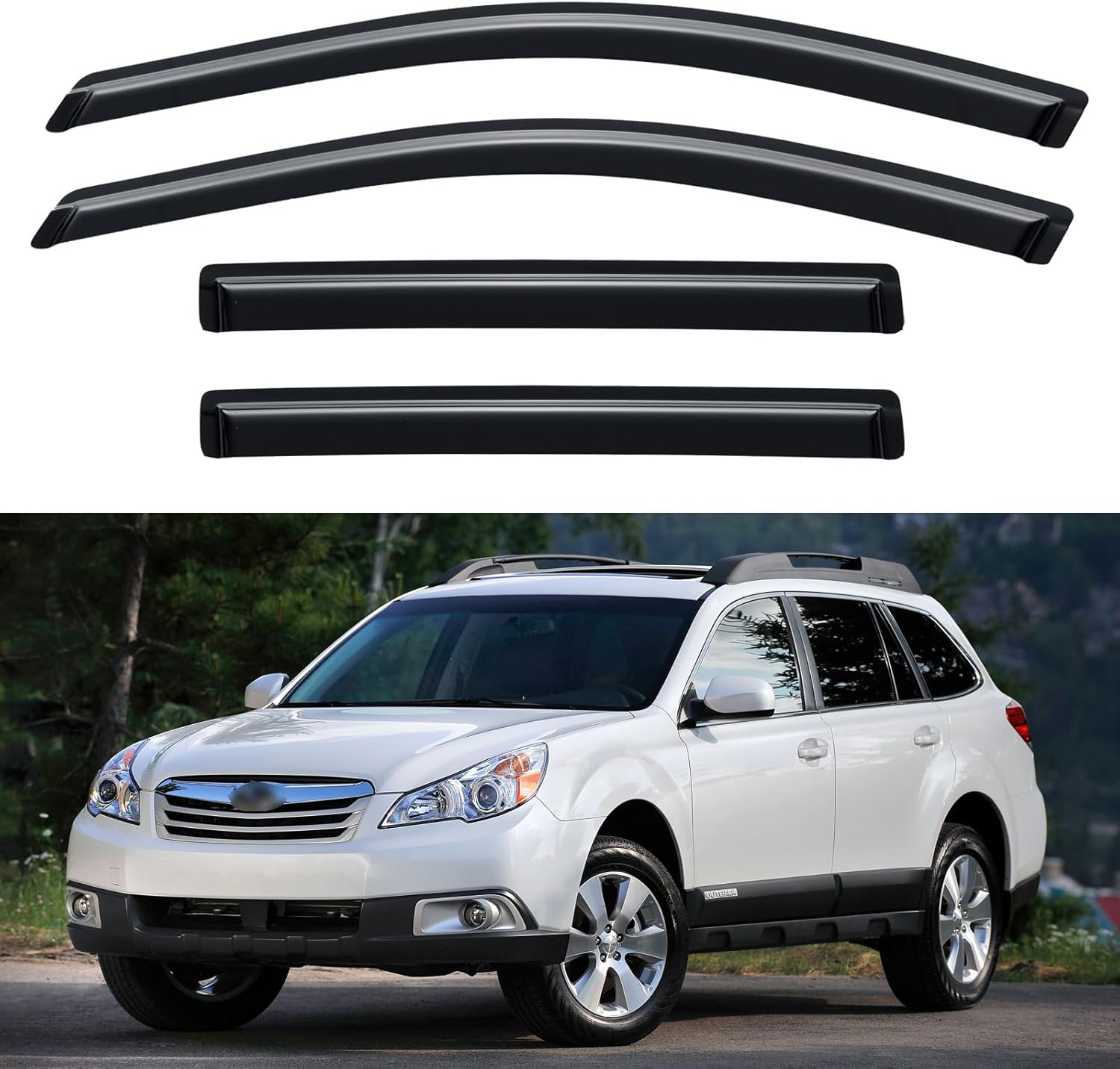 Window Visors Rain Guards for Chevy Tahoe/GMC Yukon 2000-2006, Out-Channel Window Vent Wind Deflectors Visors Shades for 2002-2006 Cadillac Escalade