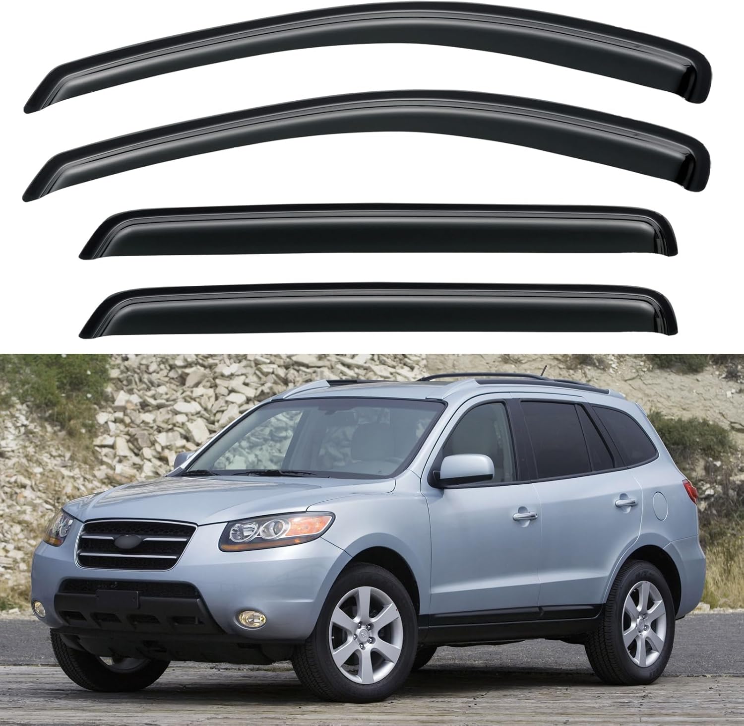 Window Visors Rain Guards for Chevy Tahoe/GMC Yukon 2000-2006, Out-Channel Window Vent Wind Deflectors Visors Shades for 2002-2006 Cadillac Escalade