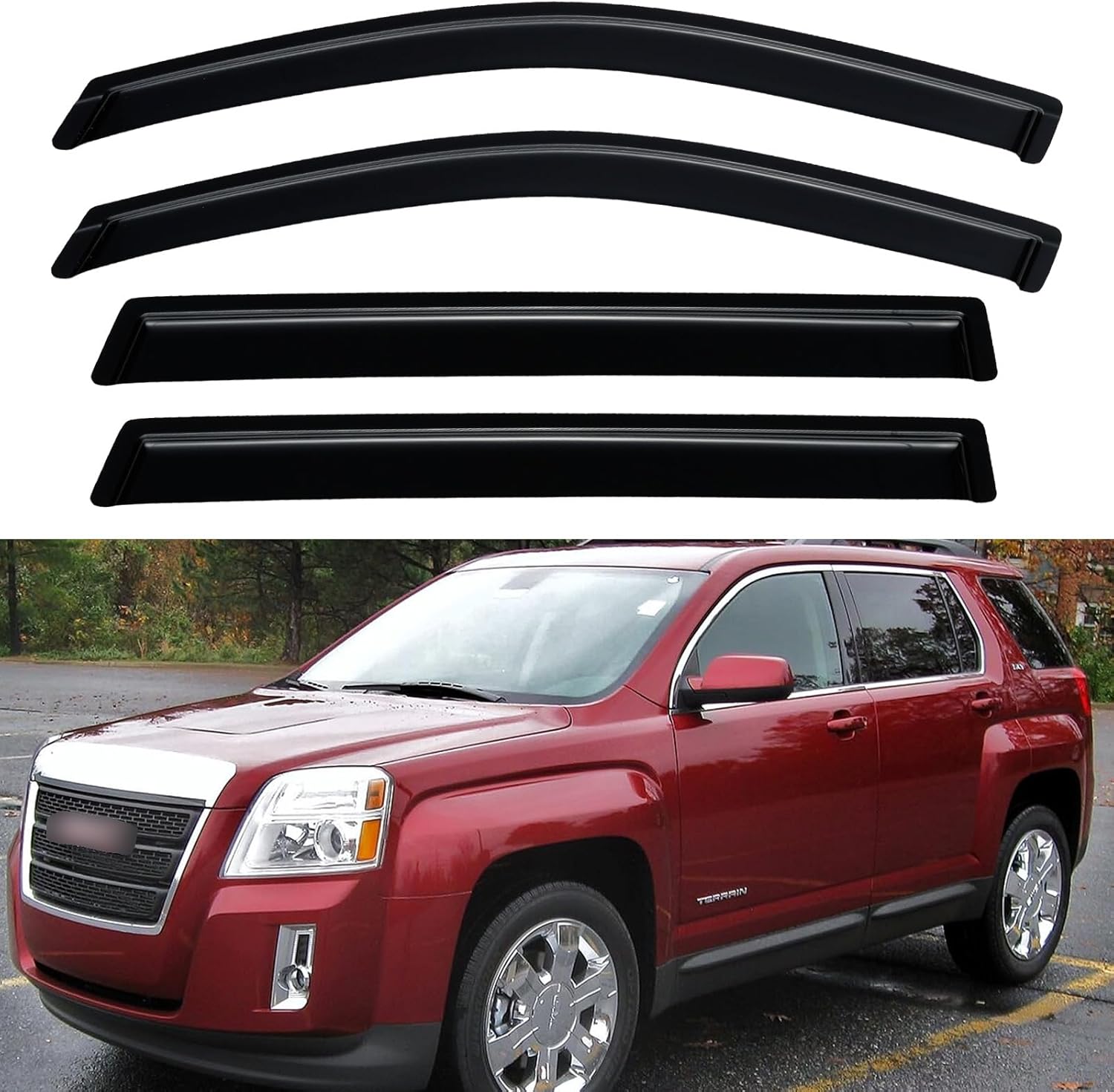 Window Visors Rain Guards for Chevy Tahoe/GMC Yukon 2000-2006, Out-Channel Window Vent Wind Deflectors Visors Shades for 2002-2006 Cadillac Escalade