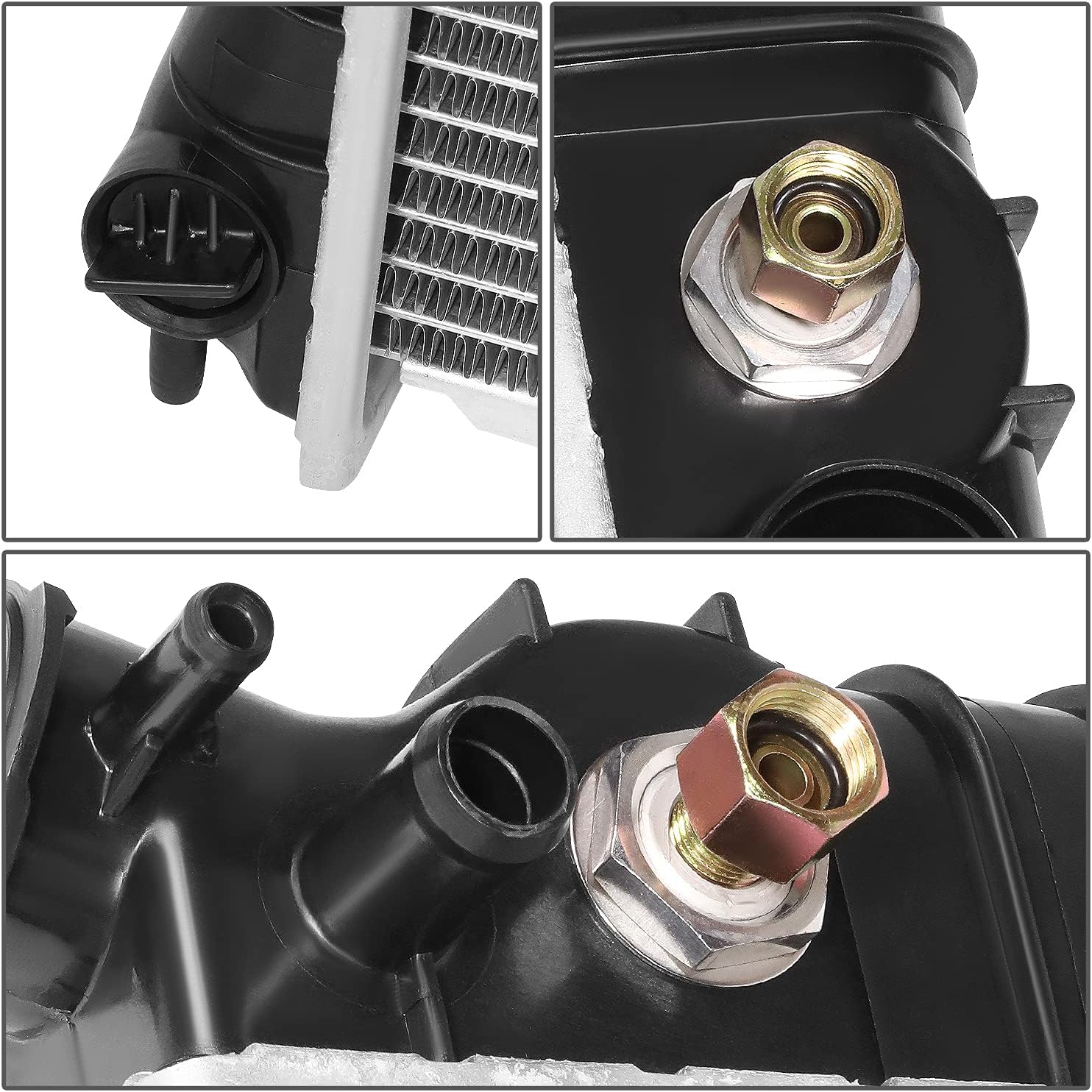 OEM-RA-709 OE Style 1-Row Aluminum Core Radiator Compatible with 81-86 C/K 1500 2500 3500,28-1/4" W X 17-1/4" H X 1-1/4" D,1-5/16" Inlet / 1-9/16" Outlet