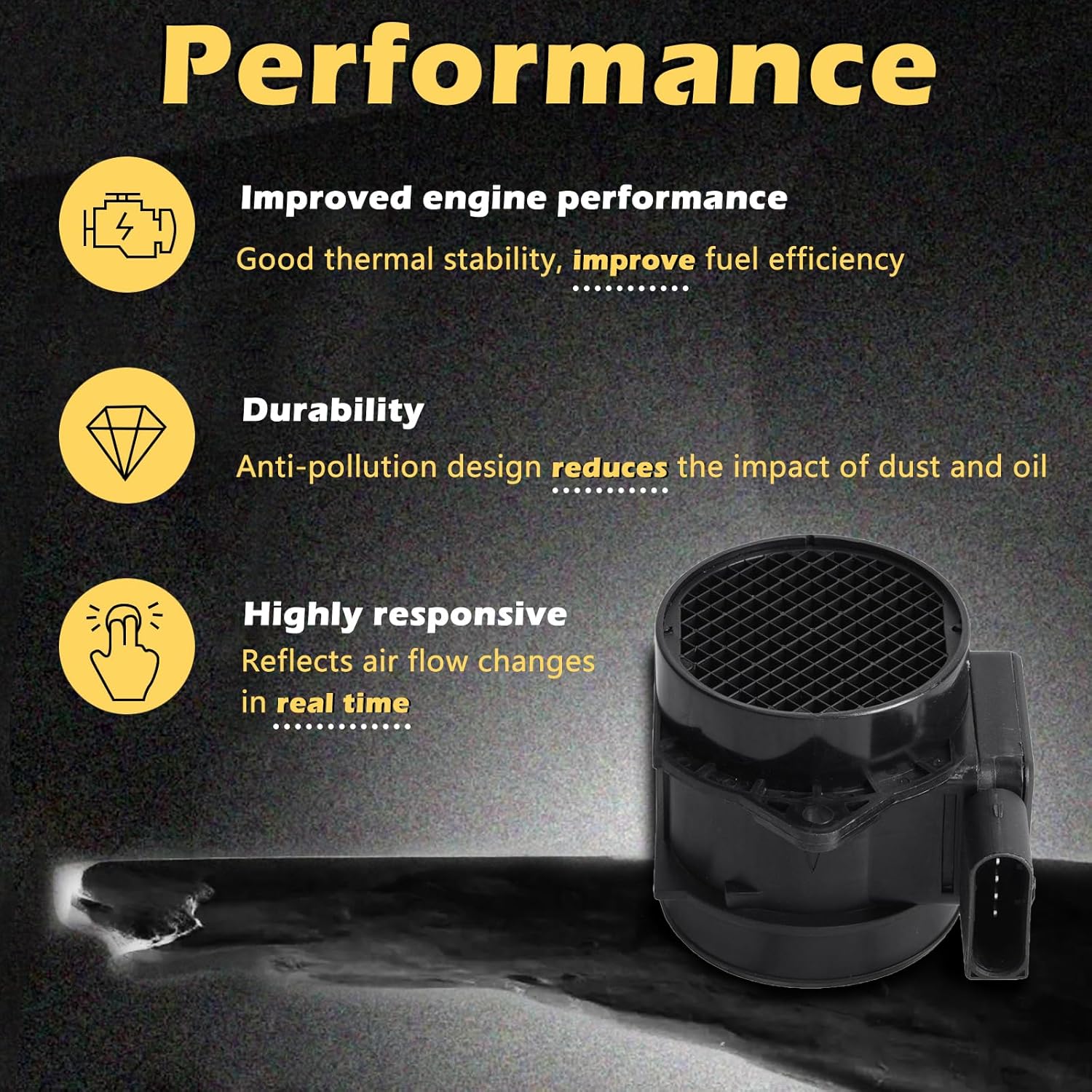 Air Flow Sensors Meter MAF Compatible with 01-06 Santa Fe / 01-05 Sonata / 03-08 Tiburon / 05-09 Tucson / 01-06 Optima / 05-10 Sportage Replaces 2816437200 (01 02 03 04 05 06 07 08 09 10)