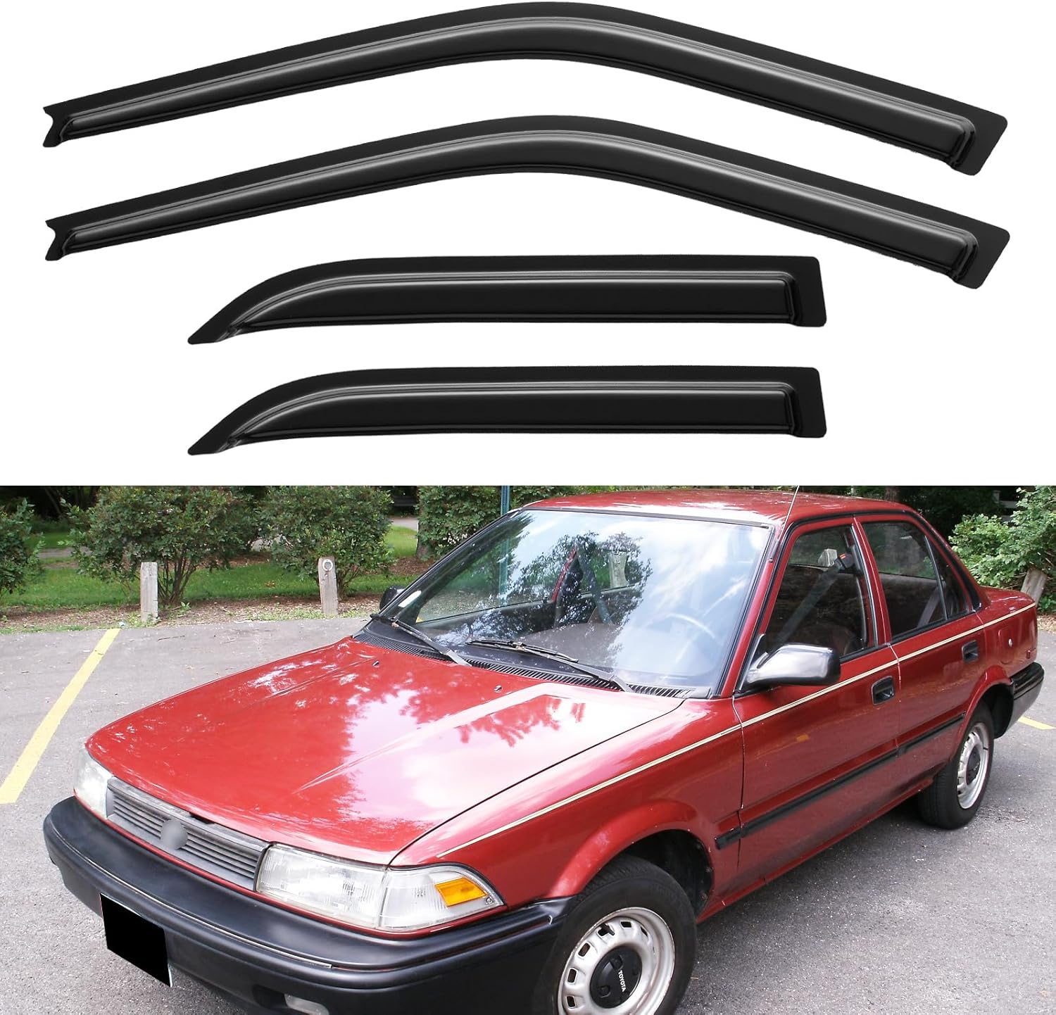 Window Visors Rain Guards for Chevy Tahoe/GMC Yukon 2000-2006, Out-Channel Window Vent Wind Deflectors Visors Shades for 2002-2006 Cadillac Escalade