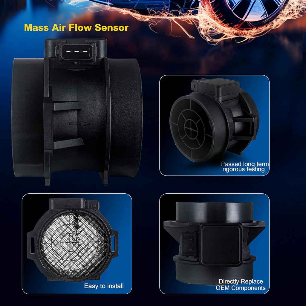 Air Flow Sensor Meter MAF Sensor Compatible with Hyundai Sonata 2001-2005,Santa Fe 2001-2005,Tucson 2005-2009,Tiburon 2003-2008 & Kia Optima2001-2006,Replace# 28164-37200