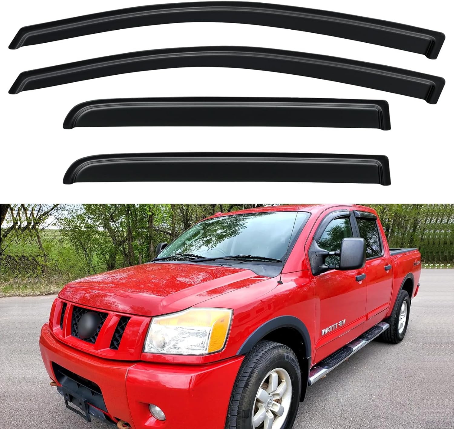 Window Visors Rain Guards for Chevy Tahoe/GMC Yukon 2000-2006, Out-Channel Window Vent Wind Deflectors Visors Shades for 2002-2006 Cadillac Escalade
