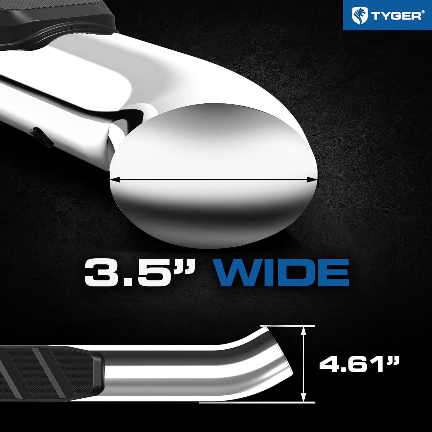 Auto 3.5" Rider Running Boards Compatible with 2007-2018 Chevy Silverado GMC Sierra 1500; 2007-2019 2500 3500HD; 2019 LD/Limited | Crew Cab | TG-SS2C35017 | Side Step Rail Nerf Bars