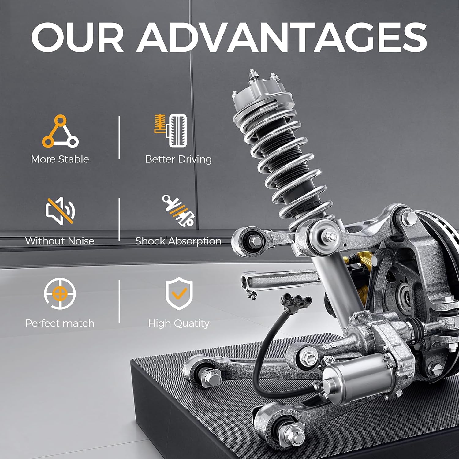 171361 Front Shock Absorbers Struts w/Coil Spring Assembly fit for 2004-2007 Ford F-150, 2008 Ford F-150, 2006-2008 Lincoln Mark LT 4WD（Set of 2）