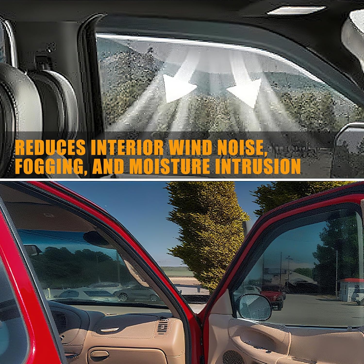 Tape On Side Window Deflectors Vent Window Visor for 2015-2018 Chevy Silverado & GMC Sierra 1500 2500HD 3500HD Double/Extended Cab Rain Guards Sun Shade 4PC-Set Truck Accessories
