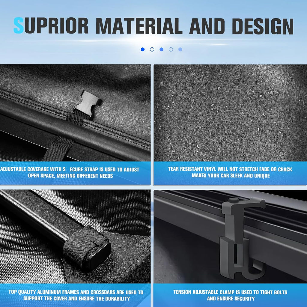 6.4Ft Soft Roll Up Tonneau Cover for 2003-2010, 2011-2018, 2019-2023 Dodge Ram 1500, 2011-2024 Ram 2500 3500 6.4 Ft Bed Fleetside Without Rambox