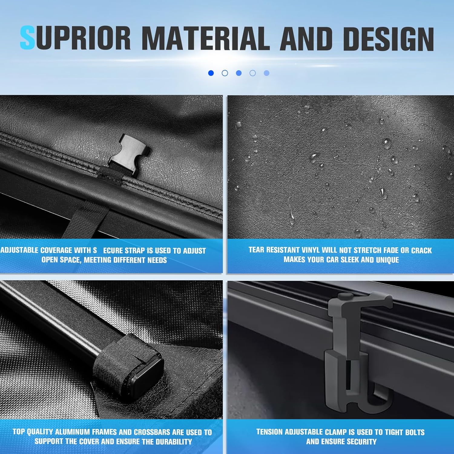 6.4Ft Soft Roll Up Tonneau Cover for 2003-2010, 2011-2018, 2019-2023 Dodge Ram 1500, 2011-2024 Ram 2500 3500 6.4 Ft Bed Fleetside Without Rambox